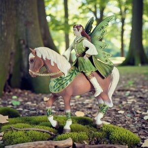 Schleich Bayala Sun Elf Falaroy on horseback rare retired Horse